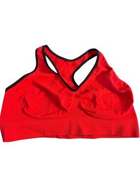 Hanes Women Cozy Bra Sport Bra 3X RED Razerback Pullover Stretch Yoga Active NoT